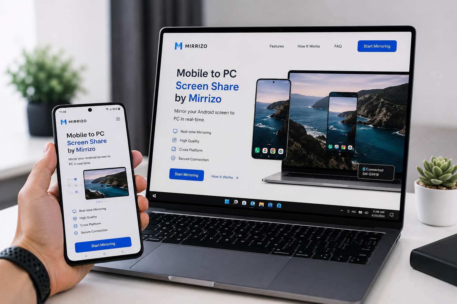 Mobile to PC Screen Share by Mirrizo: A Simple Way to Mirror Your Phone Screen